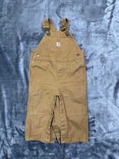 Carhartt Youth Boys Sz 18m Brown Bib Overalls Double Knee Insulated OX8625-B