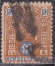 (F369-52) 1908 NSW 9d Australia stamp (BA)