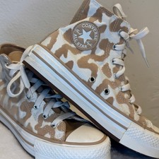 Converse Chuck Taylor All Star Girls Platform Shoes Leopard Print High Top 3.5