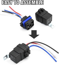 2Pcs 4 Pin Waterproof Relay Switch Harness Set 12V 40/30 Amp Automotive Relay...