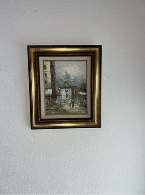 15x13 J Bardot Oil Painting City Scene