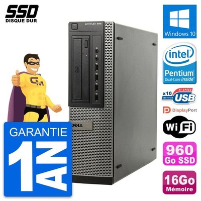 PC DELL OptiPlex 990 DT Intel G630 RAM 16GB SSD 960GB Windows 10 Wifi