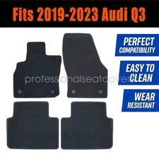 Front & Rear Floor Mats Carpet Waterproof Black Velour For 2019-2025 Audi Q3