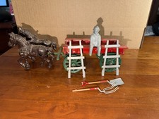 VINTAGE UNBRANDED HORSE DRAWN FARM OR WORK WAGON WITH VARIOUS HARDWARE L K