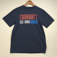 Carhartt T Shirt 1889 Made In America Navy Men's Medium Short Sleeve M
