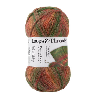 Skyscape Yarn by Loops & Threads ''Orange & Green Multi'' 2 Pack