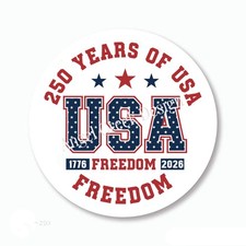 250 YEARS OF FREEDOM SCRAPBOOK STICKERS FAVORS 1776-2026 USA ENVELOPE SEALS