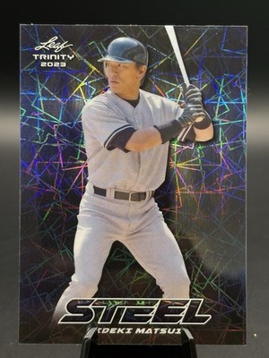 2023 Leaf Trinity Steel #S-32 Hideki Matsui /99 Steel Purple Laser