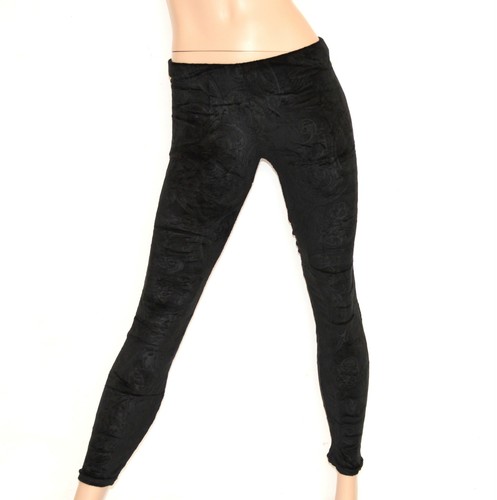 LEGGINGS NERO donna pantalone pantacollant tinta unita velluto skinny  fuseaux Z2 | eBay