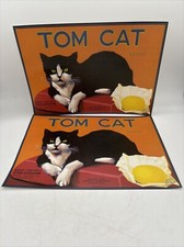 Tom Cat Brand Lemons Crate Label Green Eye Fruit Citrus
