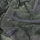 SILVER/BLACK Lurex Metallic Mesh Fabric Sold Per Metre Stage Costumes -KBT9547