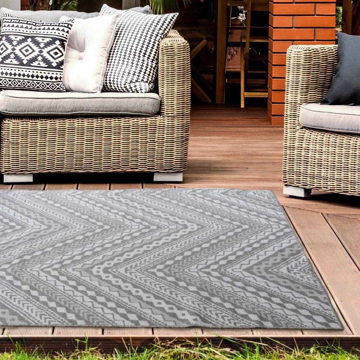 Chevron Washable Outdoor Rugs Reversible Indoor Durability For Patio Garden Rug