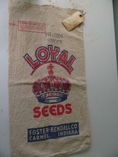 Bolso de semillas de lona LOYAL SEEDS-Foster Kendall-Carmel, logotipo en corona + etiqueta de semilla con pasador
