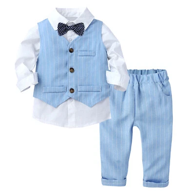 Baby Jungen Anzüge Gentleman Smoking Anzug Taufe Geburtstagsparty Bekleidungsset - Bild 1 von 3