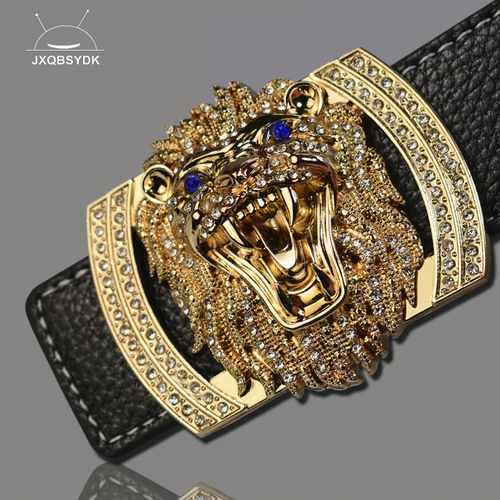 Fashion Shiny Diamond Lion Head Buckle 