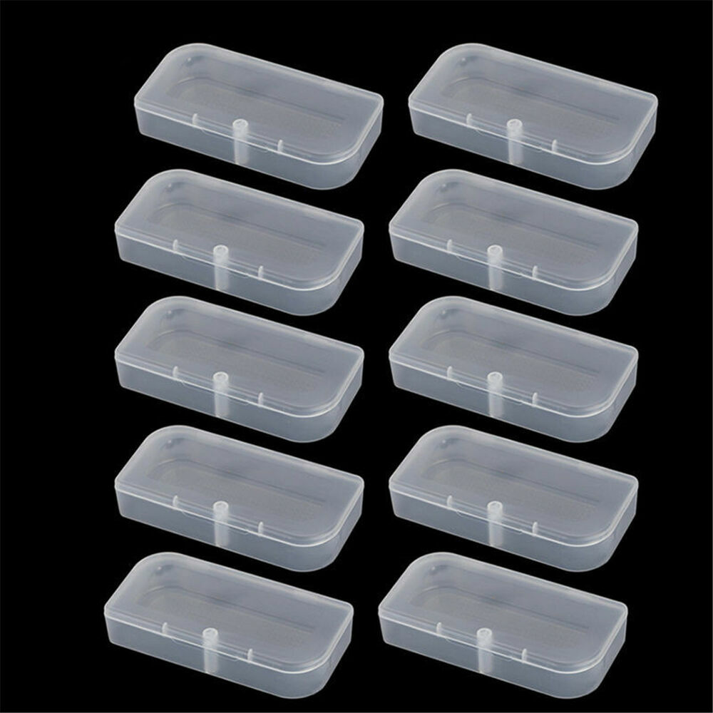 10 Pcs Clear Small Storage Box Plastic Transparent Container with