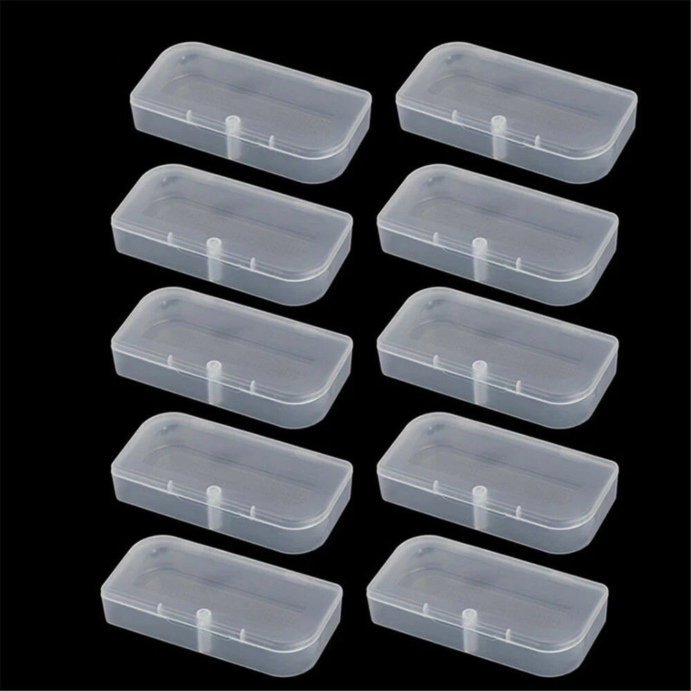 10 Pcs Clear Small Storage Box Plastic Transparent Container with Lid  Organizer