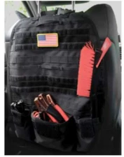 Rothco Tactical Car Seat Panel in Black - MOLLE Compatible Car Storage Gear