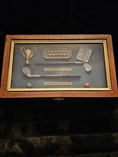 Vintage Unique History of Golf Wood Shadow Box/Keepsake Storage RARE