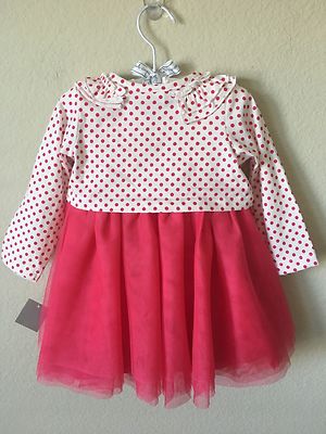 NWT First Impressions Pink Polka Dot Mesh Layer Lined Toddler Dress Set  Size 12M | eBay