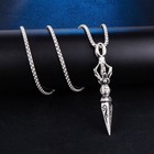 MEN Stainless Steel Casting Buddhism Pestle Vajra Weapon Pendant Necklace