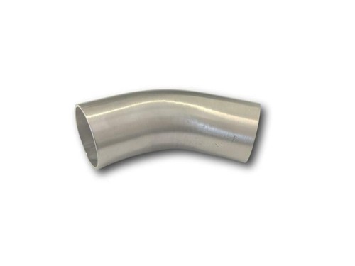 EXHAUST PIPE MANDREL BEND STAINLESS STEEL (316) 6" 45 DEGREE SHORT LEG - Picture 3 of 8