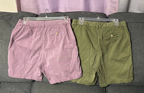 2 Pairs: COLDWATER CREEK High Rise Shorts Green Purple Adjustable Waist Size 8 - Picture 2 of 11