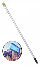 6ft Flag Pole 6' Hand Held Aluminum Flag Pole Hand Held Parade Flag Pole