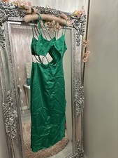 Zara Green Satin Midi Dress BNWT size XS