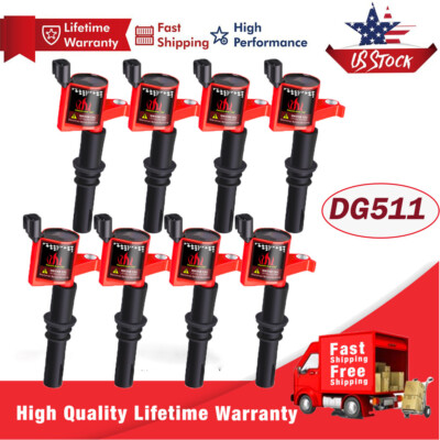 8 Pack DG511 Ignition Coils on Plug Pack For Ford Lincoln Mercury V8 5.4L 4.6L