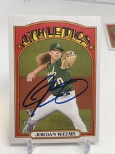 Jordan Weems Signed 2021 Topps Heritage Signed RC #531 Washington Nationals