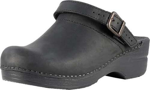 DANSKO Vinnie Size 10 Black Leather Slingback Mules Clogs  display picture 1