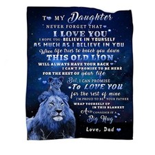 to My Daughter Blanket from Dad Lion Blanket to My Daughter Christmas Birthday