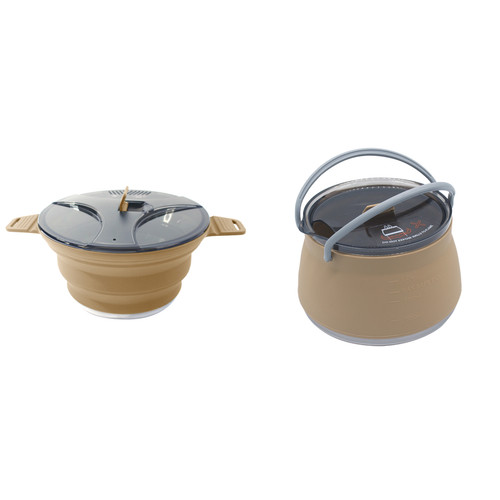 Foldable Portable Camping Cooker Pot Silicone Outdoor Kettle Cookware ...