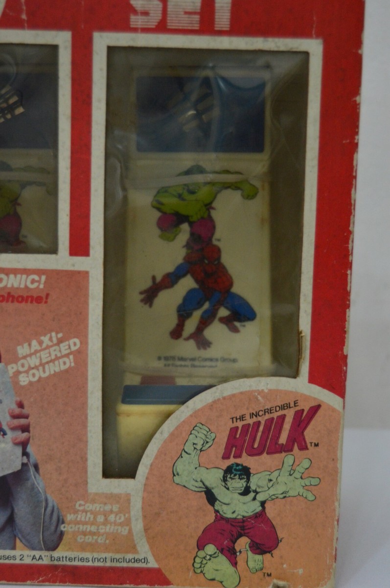 Vintage Spider-Man Incredible Hulk Intercom Set Marvel Avengers