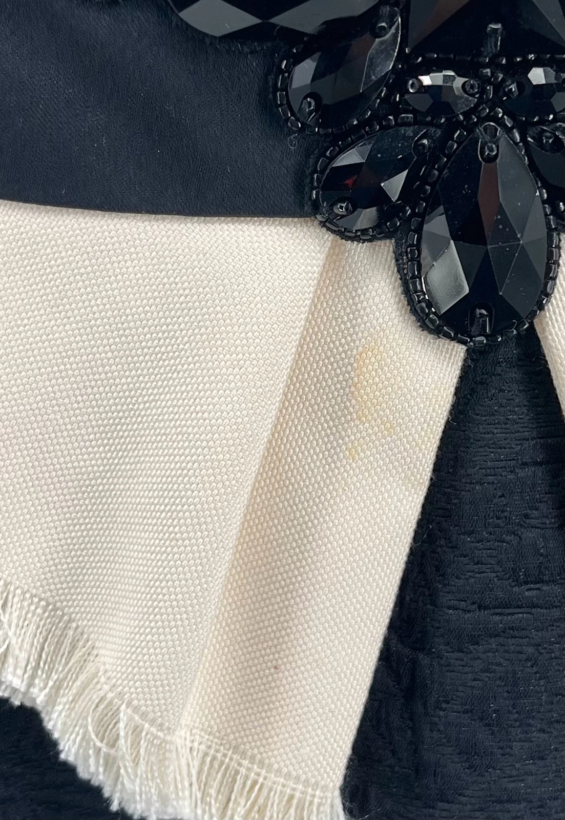 OFF WHITE Abito jacquard Carolina Herrera MACCHIATO bianco sporco nero impreziosito tg 4