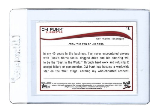 2014 CM Punk Refractor Topps Chrome WWE - Picture 2 of 2