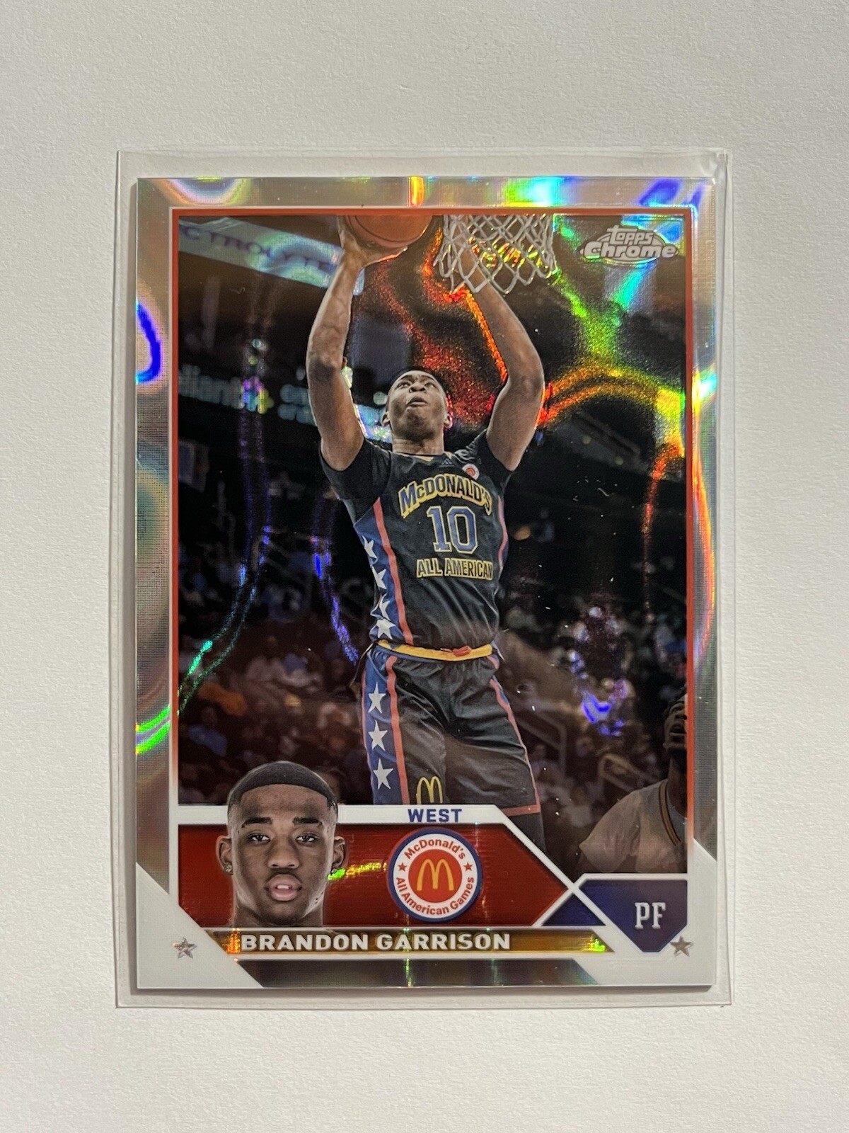 2023 Topps Chrome McDonald’s All American #18 Brandon Garrison Lava #225/299