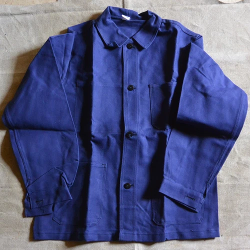 Vintage Beaudeux French Garden Utility Chore Work Canvas Shirt-Jacket