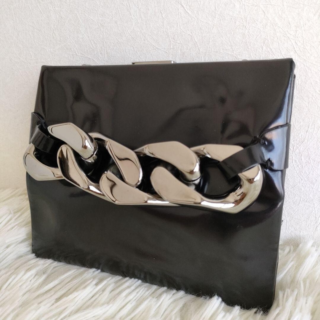 Givenchy Infinity Chain Handle Black Leather Bag … - image 4