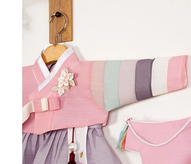 RUA Rainbow-Colored Hanbok Korean Traditional Clothing Birthday Party Girl PK GR - Image 4 of 4