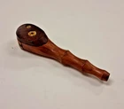 HARD WOOD SMOKING PIPE WITH SMOKE THROUGH SWIWEL LID 4.25"