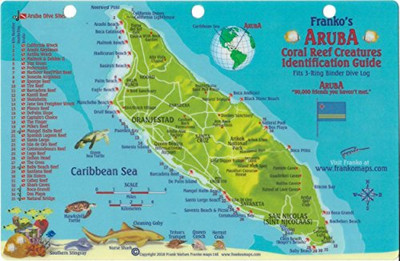 ARUBA DIVE MAP & REEF CREATURES GUIDE FRANKO MAPS By Franko Maps Ltd. BRAND NEW