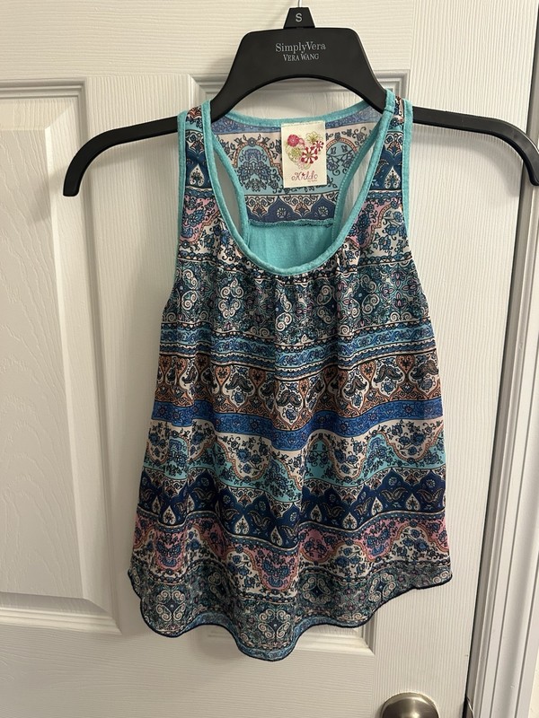 Kiddo By Katie Size 7/8 Girls Kids Sleeveless Tank Top Flowy Bohemian Shirt