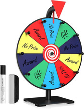 Prize Wheel, 12 Inch Spinning Wheel for Prizes, 10 Slots Color Prize Wheel Spinn