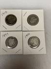 Lot of 4 U.S. Barber .90 Silver Quarter 1897, 1905, 1906, 1916