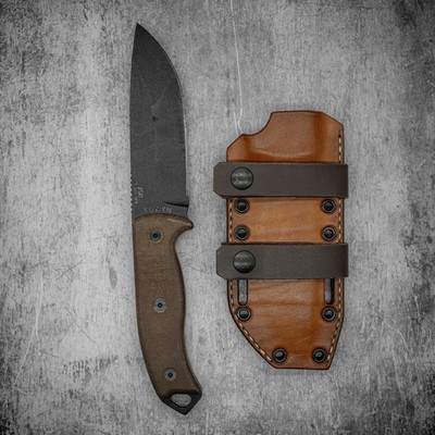 esee 5 sheath : hybrid kydex leather / HORIZONTAL CARRY
