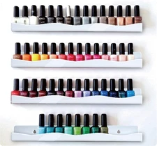 15" Nail Polish Rack Wall Mounted Shelf,6 Pack White Acrylic Nail Polish Orga...