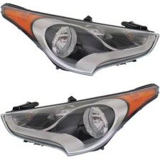 Driver and Passenger Headlights For Hyundai Veloster 2012-2017 Halogen w/ Bulb/s