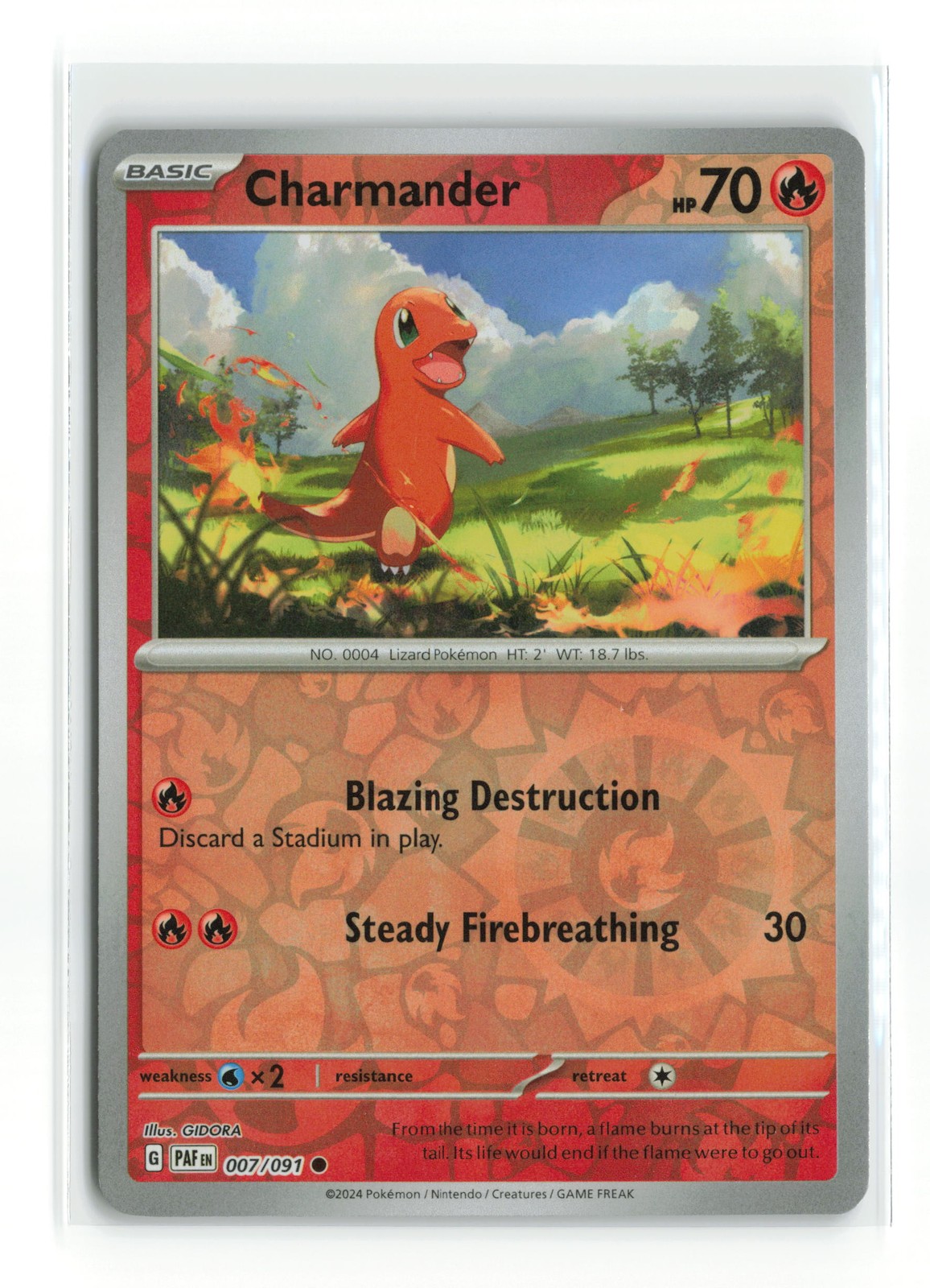CHARMANDER 007/091 PALDEAN FATES REVERSE HOLO POKEMON TCG NM-LP